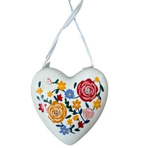 Floral Heart Decorative Home Accent with Ribbon | Boho | Cottagecore